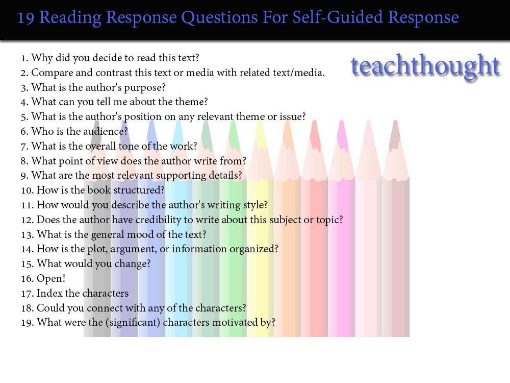reading response questions that work with most texts